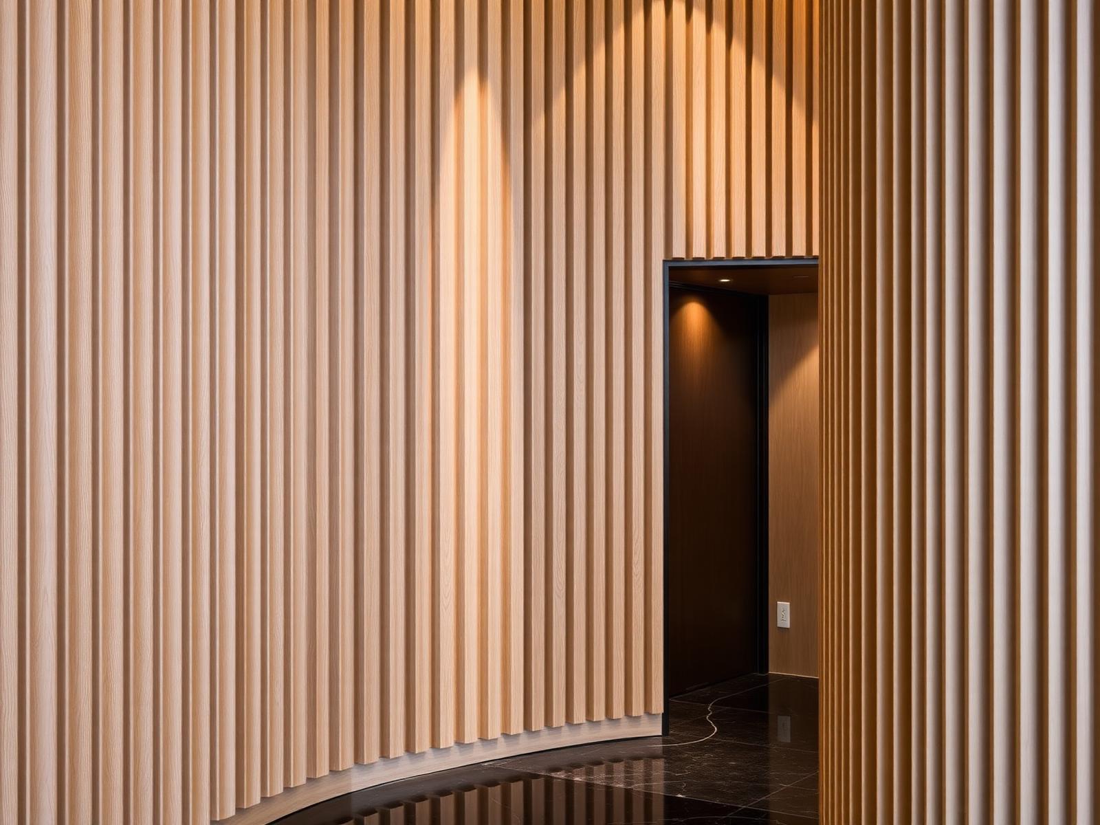Curved Bleached Oak Fluted