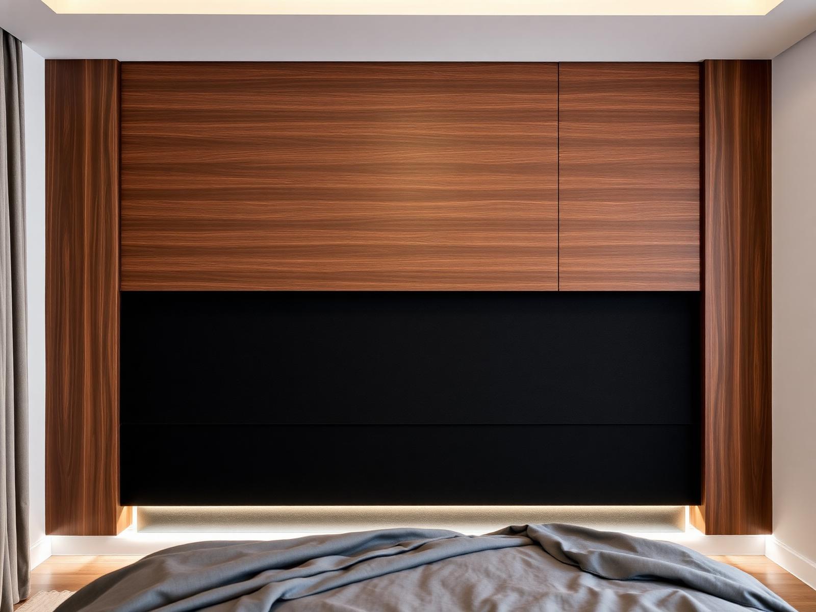 Walnut Slat Headboard Wall