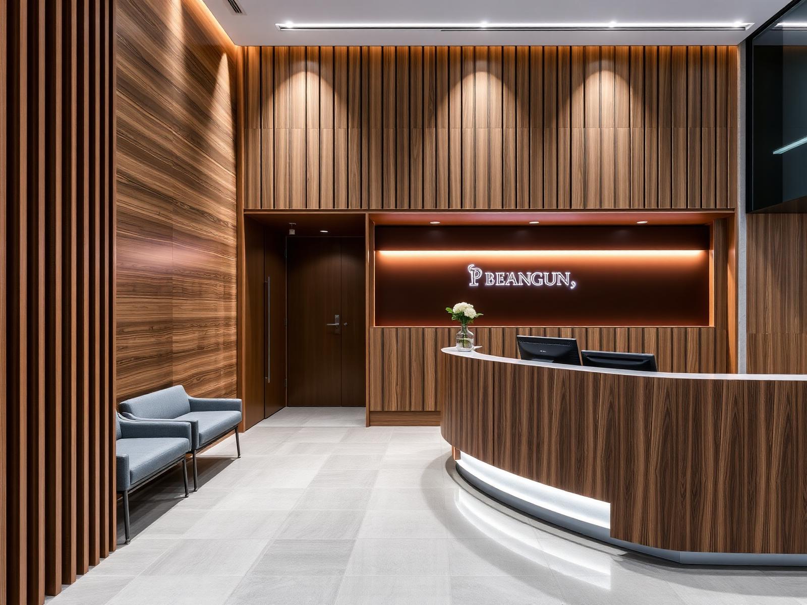 Slat-wall Reception Desk