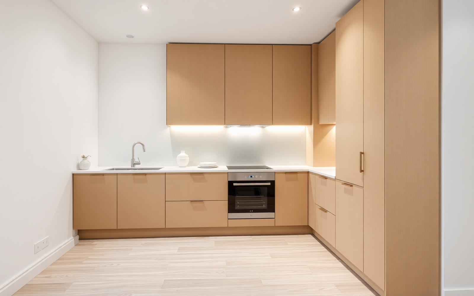 Warm Beige Minimal Kitchen