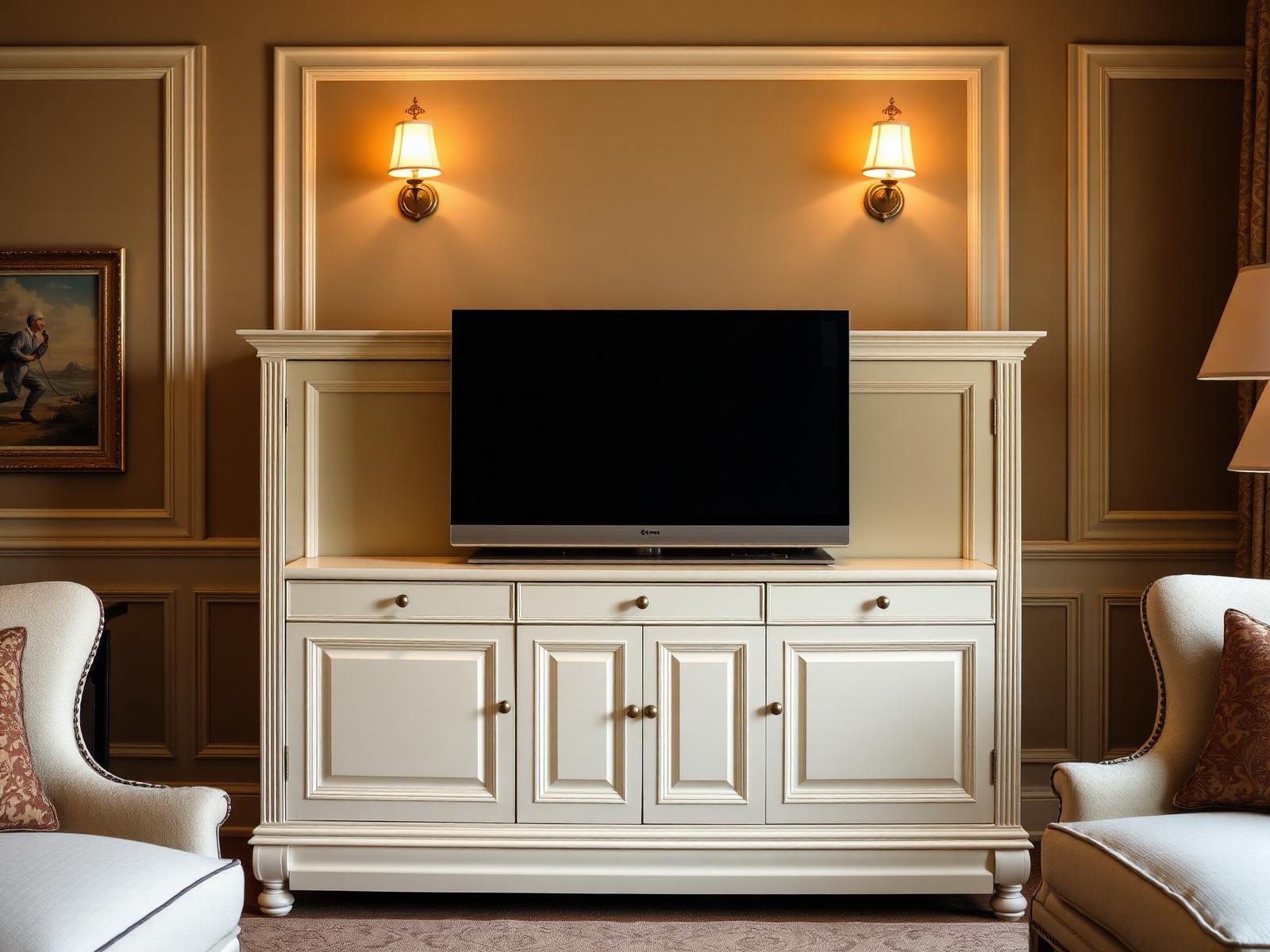 Ivory Panel TV Cabinet