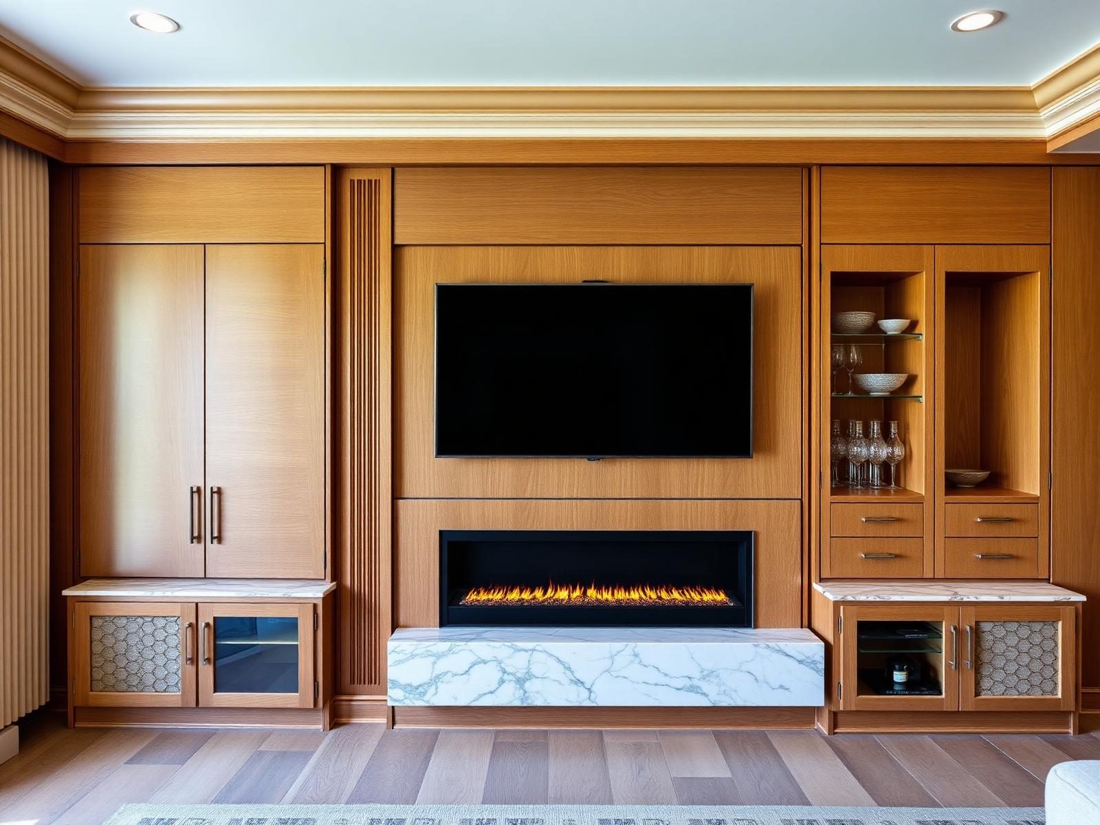 Fluted Oak Bar Wall