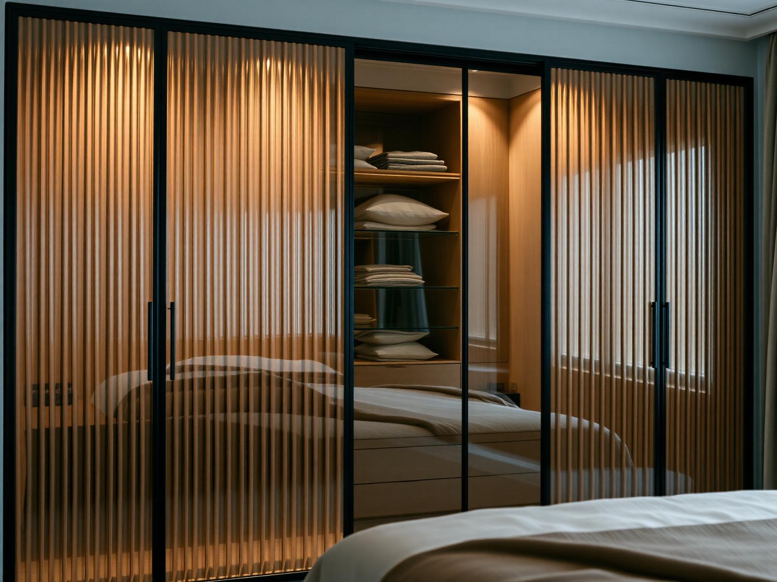 Fluted Glass Wardrobe
